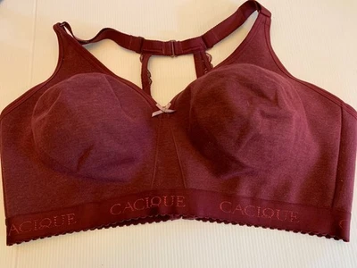 NUEVO Sujetador Lane Bryant Cacique Sin Forro Sin Alambres 42DDD Borgoña Sólida Foto 1 de 4