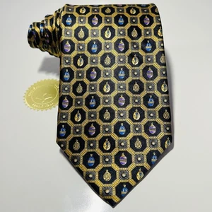 Faberge #47 schwarz & gold Seide Luxus Krawatte mit Ei Design 59,5x4" Neu ohne Etikett - Bild 1 von 11