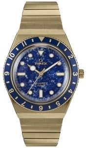 Timex Q Timex Quartz (36mm) Blue Lapis Lazuli Dial / Gold PVD Stainless - Picture 1 of 4