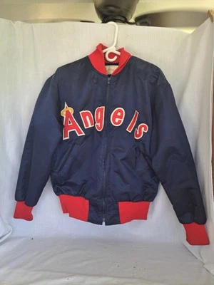 Chaqueta de bombardero satinada vintage de los años 80 de los California Angels MLB para hombre mediana Foto 1 de 4