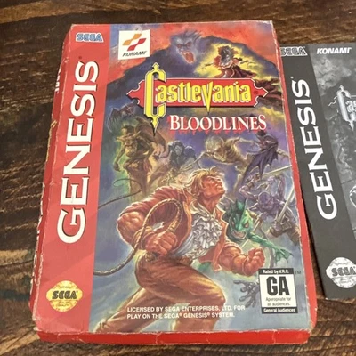 Castlevania: Bloodlines (Sega Genesis, 1994) Cardboard Authentic COMPLETE ⭐️ - Image 1 of 4