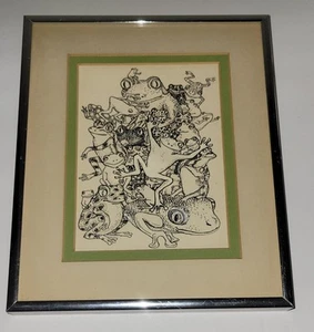 Pieza de arte vintage de rana mate - Imagen 1 de 3