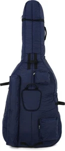 Bobelock 3/4 Double Bass Bag W/ Nylon Exterior & Zipping Storage Pouches, Blue - Picture 1 of 11
