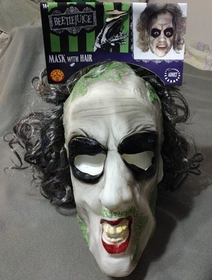 Beetlejuice Halloween Mask with Hair for Adults from Rubies - Image 1 of 4