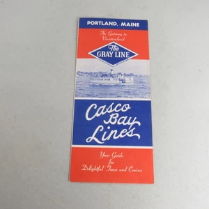 Folleto de guía de viaje Casco Bay Lines de colección The Gray Line Maine c1950 - Imagen 1 de 4
