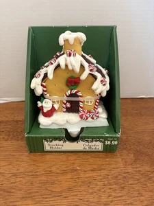 Rare Christmas Santa House Stocking Holder Dept 18 Holiday Time w/ Original Box - Picture 1 of 6