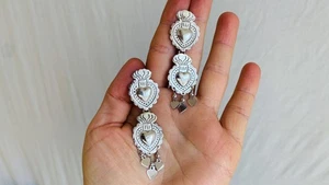 Pendientes Taxco Plata Sagrado Corazón. Plata de ley. México. Frida Kahlo. 2101 - Imagen 1 de 4