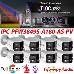 8x Dahua Panoramic 180 8MP IP Camera Strobe Light Alarm IPC-PFW3849S-A180-AS-PV - Picture 1 of 24