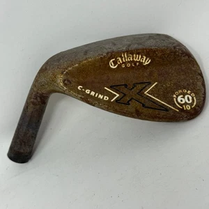 Left Callaway Golf X C-Grind Forged 60° Lob Wedge Steel Golf Club Head Raw Rusty - Picture 1 of 5