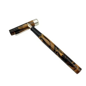 LEVENGER Stipula Italy 18K 750 Gold F Nib Sterling Fountain Pen MCM 1960s FAB - Picture 1 of 7
