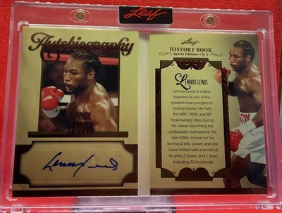 Libro de historia de hoja 2025 autobiografía Lennox Lewis #A-LLI automático 11/20🔥🔥 Foto 1 de 2