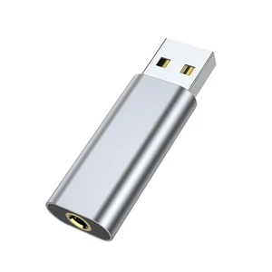 USB to 3.5mm Audio Jack Adapter Portable 2 in 1 for Desktops Laptop Speaker - Afbeelding 1 van 4