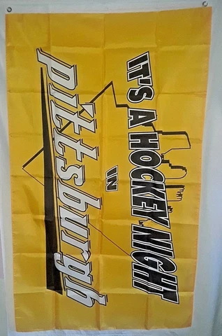 Pittsburgh  Penguins Flag Large 5 x 3  " its a hockey night in Pittsburgh " Cover