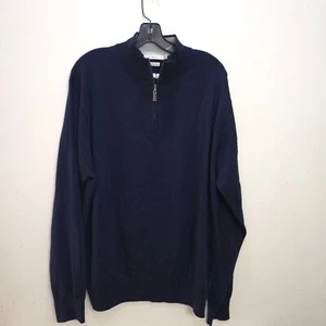 Pullover Peter Millar Capa Base Lana Merino Para Hombres XLarge Azul 1/4 Cremallera Golf Sólido - Imagen 1 de 14