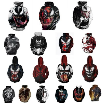Venom Spiderman Deadpool Sudadera con Capucha 3D Sudaderas Abrigo Superhéroe Chaqueta Disfraces Foto 1 de 4