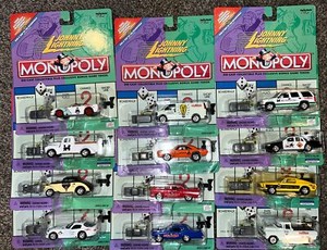 Johnny Lightning 2000 Complete 12 Vehicles Set Monopoly with Game Token Lot NEW