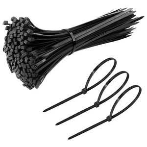 7,5 Zoll schwarz Reißverschluss Krawatten Kabel Nylon Wrap 50 Pfund Zugfestigkeit (100er-Pack) - Bild 1 von 5