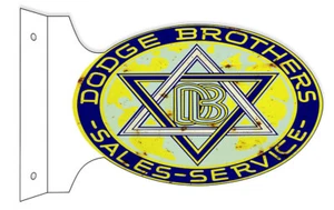 DODGE BROTHERS SALES SERVICE 18" HEAVY DUTY USA METAL DOUBLE SIDED AUTO ADV SIGN - Picture 1 of 1