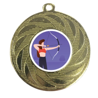 1ST PLACE 4 TROPHIES Bogenschießen Medaille Gold 50 mm Award paralympischer Rollstuhl Bogenschießen KOSTENLOSE Gravur 1P4T