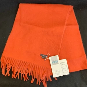 NEW Alpaca 111 Scarf Peruvian 100% Baby Alpaca Wool Fringe Orange 70" NWT - Picture 1 of 8