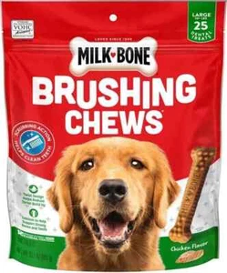 Milk-Bone Original Brushing Chews Daily Dental Dog Treats, Large, 25 count - Picture 1 of 9
