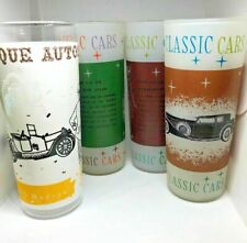 Set of 4 Frosted Classic Car Cocktail Glasses