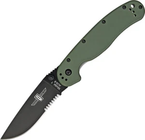 Ontario RAT 1 Linerlock OD Green Folding AUS-8 Serrated Pocket Knife 8847OD - Picture 1 of 12