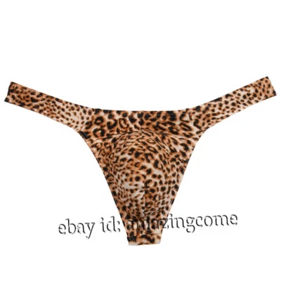 Men Leopard Bikini Thong Underwear Classics G-String Stretchy Jockstrap Tangas - Image 1 of 4