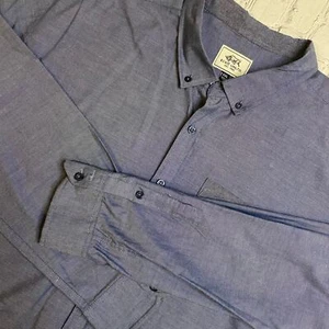 ECKO UNLTD Shirt Men’s XXL Y2K blue skater punk button down dress shirt blue - Picture 1 of 8