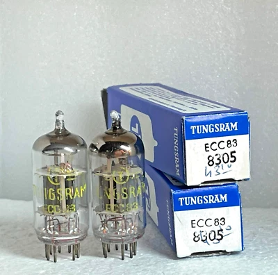 Matched Pair Tungsram ECC83 12AX7 tubes Lot 8305 - Изображение 1 из 4