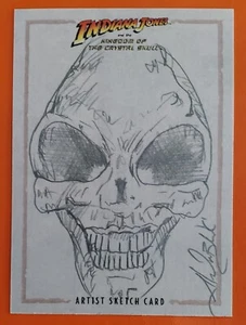 2008 sketch card art CRYSTAL SKULL indiana jones ALEX BUECHEL topps kotcs - Picture 1 of 6