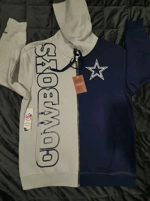 NUEVO CON ETIQUETAS Dallas Cowboys Hombres Azul Marino FLEECE 2.0 Manga Larga Cremallera Completa Chaqueta Talla XL Foto 1 de 4