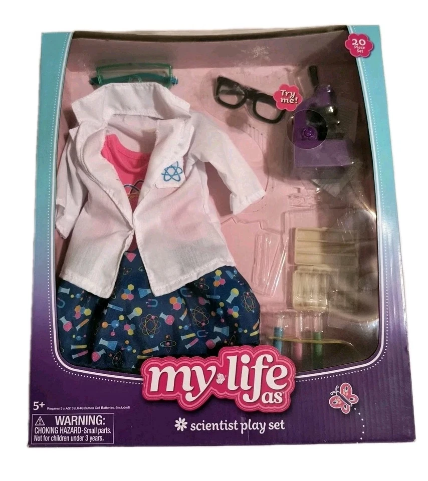 B3 My Life as Scientist Play Set 20 Pcs Light up Microscope American Girl Size