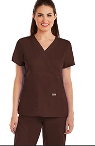 Grey’s Anatomy by Barco Women Brown Short Sleeve Scrub Shirt Size M - Picture 1 of 9