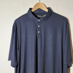 RLX Ralph Lauren Polo Golf Shirt Men's XXL Blue & White Polka Dots Wicking - Picture 1 of 6