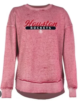Houston Rockets Women’s Sweatshirt L Burnout Fleece Crewneck NBA Fan Apparel - Image 1 of 4