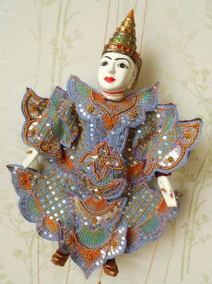 Vintage Indonesian  Wooden  Puppet   Marionette - image 1 of 4