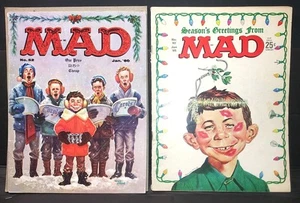 Vintage MAD MAGAZINE Christmas issues 1960 #53 1965 #92 comics art satire humor - Picture 1 of 3
