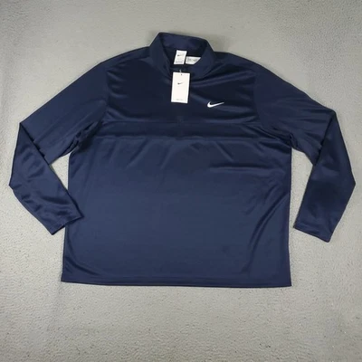 Nike Sweater Mens 2XL Navy Blue Lightweight Dri Fit 1/4 Zip Pullover Sweatshirt - Image 1 of 4