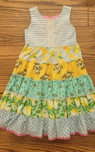 Matilda Jane Maxi Style Tiered Dress With Lemons - Size 4 - Picture 1 of 8