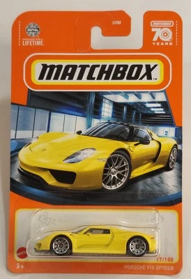 Porsche 918 Spyder 77/100 Matchbox 2023 HKW74 amarillo Foto 1 de 4