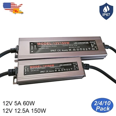 150W IP67 Waterproof Driver 12V 12.5A Led Power Supply 12V For Outdoor Led Strip - Image 1 of 4