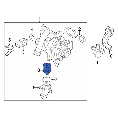For Audi Q5 2011-2017 Audi 06H121113B Engine Coolant Thermostat Foto 1 de 4