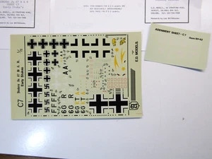 E.D. Models 1:72 Scale Decal Sheet Junkers Ju 87B&R Stuka Stencil Details - Picture 1 of 4