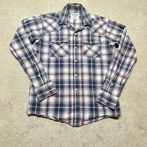 Ariat Retro Fit Pearl Snap Hemd Herren Small grau kariert Western Cowboy - Bild 1 von 9