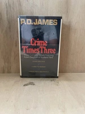 Crime Times Three by P. D. James (1979) Cover Her Face, Mind to Murder, Rare VTG Foto 1 de 4