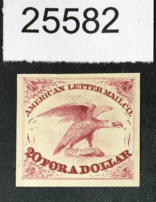 MOMEN: US # 1 AMERICAN LETTER MAIL TRIAL COLOR PROOF ON INDIA CAT. $ LOT #25582 - Image 1 of 2