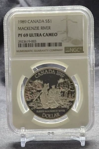 1989 CANADA $1 - MACKENZIE RIVER BICENTENNIAL - NGC PF69 UC - Picture 1 of 6