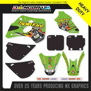 KAWASAKI KX 80 100 1991 - 1997 MOTOCROSS MX GRÁFICOS CALCOMANÍAS PEGATINAS SPLITFIRE - Imagen 1 de 1
