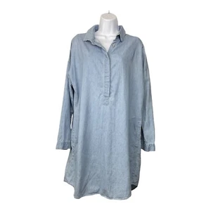 Womens Denim Shirt Dress Size L Boho Western Vintage Y2K Cowgirl Prairie - Picture 1 of 7